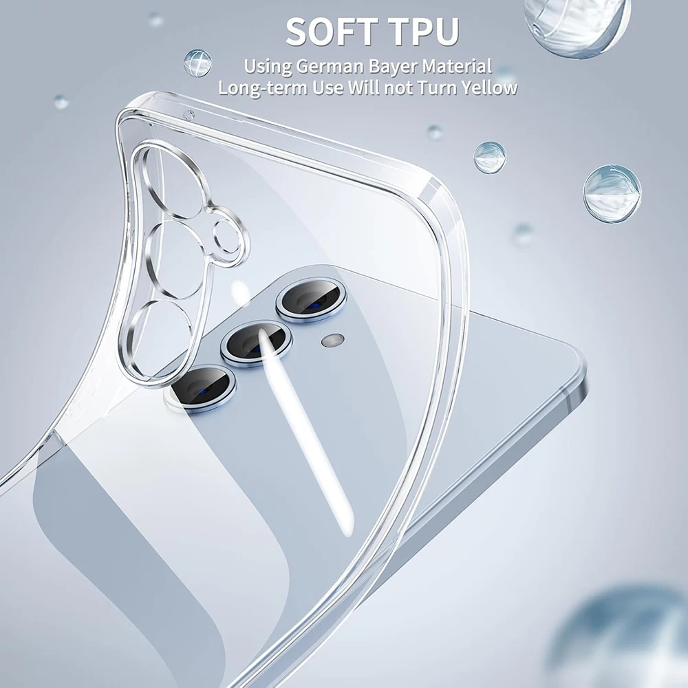 Silicone Case For Samsung Galaxy S25 S24 S23 S22 S21 S20 FE Plus Ultra s25Edge Transparent Ultra Thin Cover Case