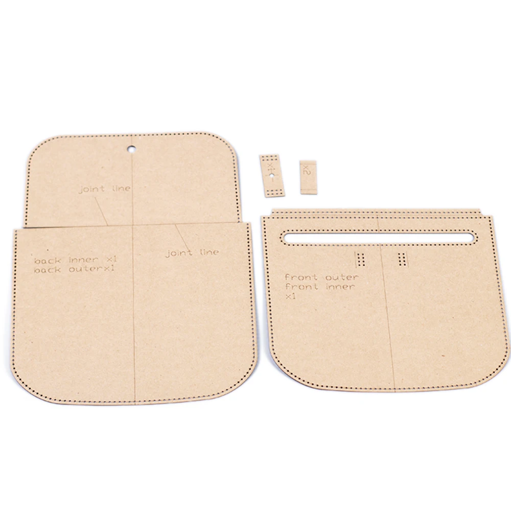 Kraft Paper Sewing Pattern Leather Craft Vintage Shoulder Bag Die Cutting Template 500gsm 19x18x1.5cm