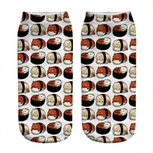 

Women's socks kawaii Funny cat Sushi Time Printed Socks Woman harajuku Happy Funny Novelty cute girl gift Socks for women