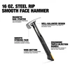 TOUGHBUILT TB-H1-1R-S16 TB-H1-1R-S18 16 OZ. 18 OZ. Smooth Polished Face Magnetic Hand Tool Steel Rip Hammer 2