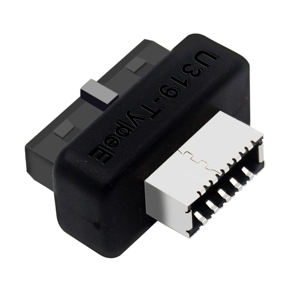 마더보드 USB 헤더 어댑터, 내부 헤더-E 타입 어댑터 커넥터, 19 핀, 20 핀-E 타입, 90 도 변환기