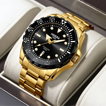 Top Brand NIBOSI Men's Watches Luxury Sports Watch Waterproof Luminous Chronograph Watches for Men Auto Clock Relogio Masculino