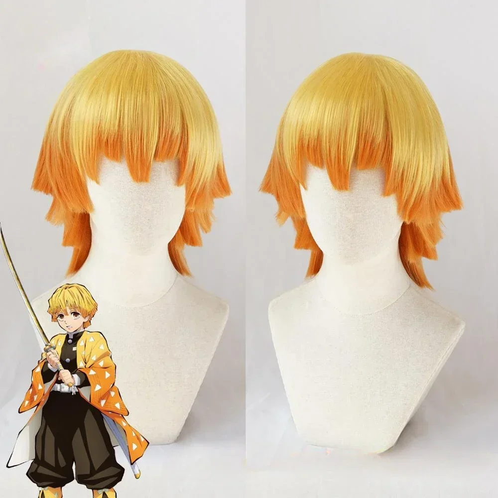 

Agatsuma Zenitsu Wig Kimetsu No Yaiba Demon Slayer Yellow Synthetic Heat Resistant Hair Agatsuma Zenitsu Cosplay