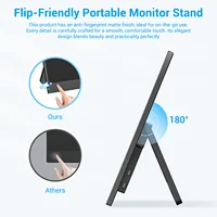 VEOUT 14-дюймовый портативный монитор Full HD с разрешением 1080P IPS-дисплей с подключением USB-C Регулируемая подставка для игр и потоковой передачи — изображение 5