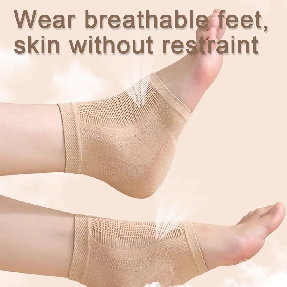 Gel Silicone Foot Cover Mesh Heel Socks Shoes Pads Moisturizing Anti-wear Dry Feet Care Repair Cushion Cracking Heel Protector