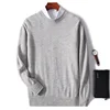 100% Pure Wool Men's O-Neck Pullover Solid Large Size Loose Casual Sweater Spring and Autumn Can Be Outdoor Cashmere Sweater 4