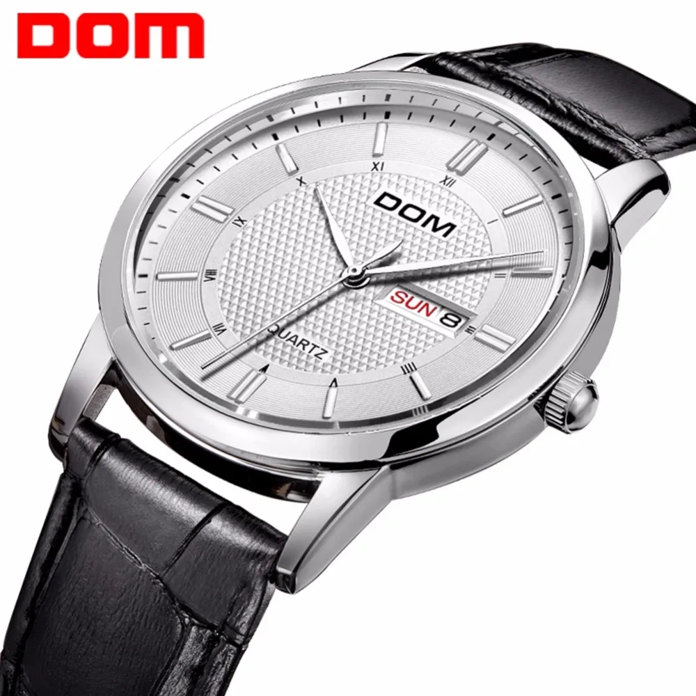 DOM Quartz Watches Men Luxury Brand Waterproof Leather Strap Men's Wrist Watch Relogio Masculino Fashion Clocks M-11