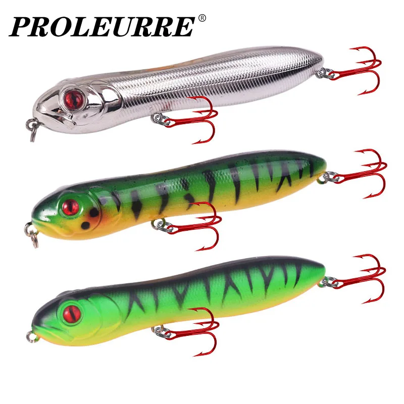 

Приманка Topwater для рыбалки, 1 шт., 10 см, 15 г, воблер карандаш, голова змеи, Поппер, искусственная пластиковая жесткая приманка, кренкбейт для лов...