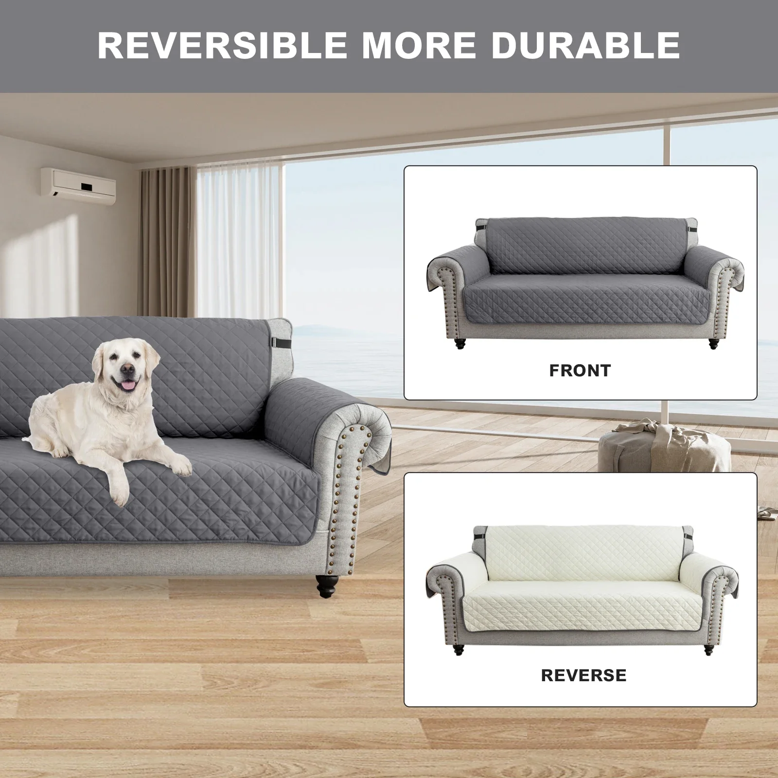 1pc Waterproof Sofa Cover Quilted Anti-wear Couch Covers for Dog Pet Kids Recliner Armchair Furniture 1/2/3/4 Seater Protect 4