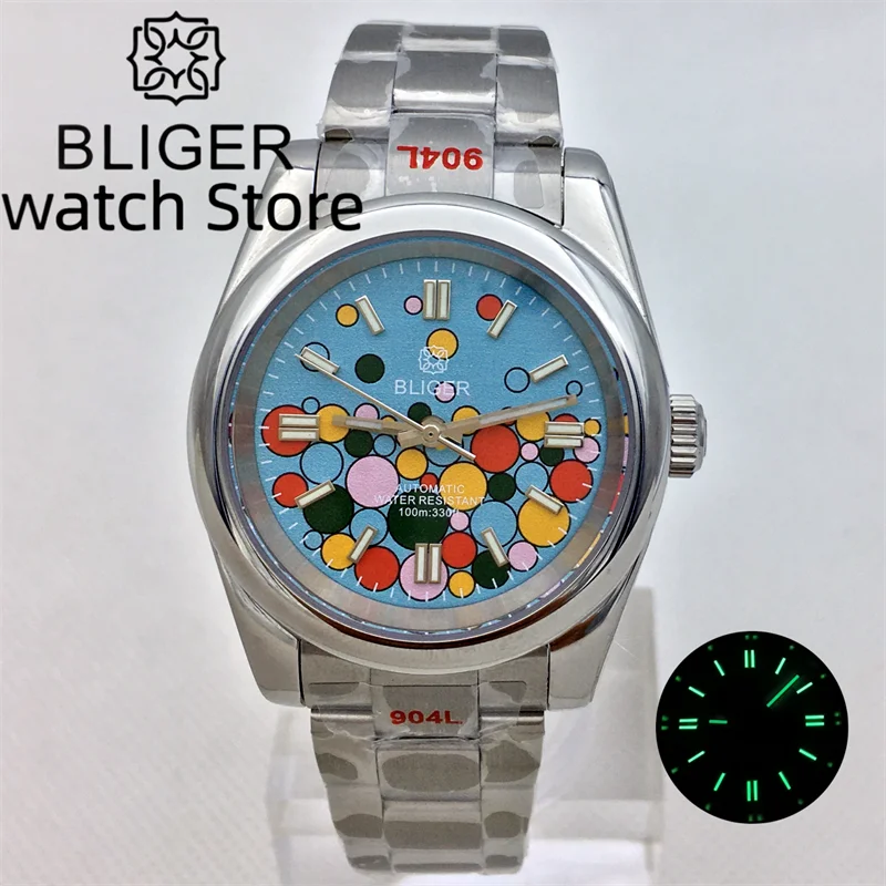 Bliger Nuovo 36Mm / 39Mm Tiffany Blue Dial Orologio Da Uomo Jubilee/Oyster Bracciale 24 Gem Nh35A Movimento Scorrevole Lock Vetro Zaffiro