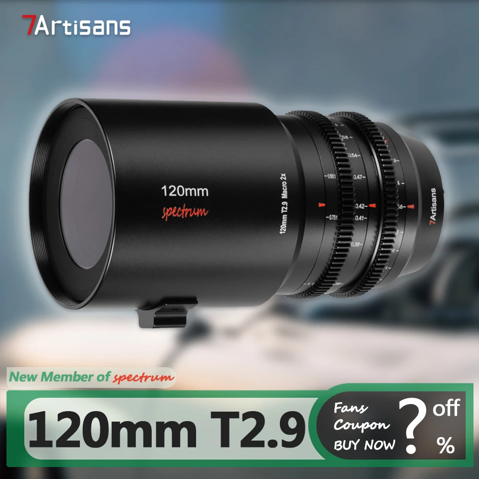 7artisans 120mm T2.9 Macro 2x Full Frame Camera Cine Lens for