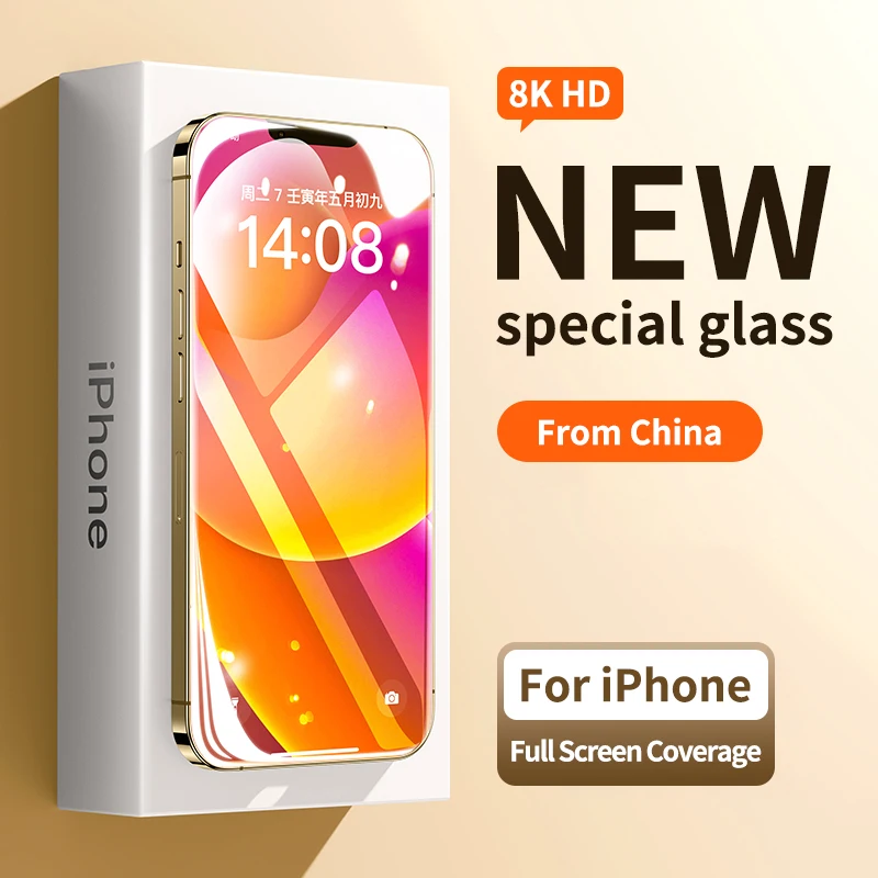 

Защитное стекло с полным покрытием 8K для iPhone 12 11 13 14 Pro Max XR, пленка для экрана на iPhone 12 13 14 Mini из закаленного стекла