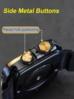 Boîtier métallique blindé + bracelet pour Apple Watch série 9 8 7 6 5 Se, verre HD résistant aux chutes, housse de protection étanche pour iWatch 44mm 45mm 4