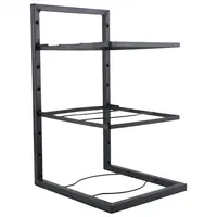 [CLOS] étagère d'évier, support de casseroles sous armoire, organisateur de rangement, poêle à frire à 3 couches, support de cuiseur à riz, fournitures de cuisine à domicile 4