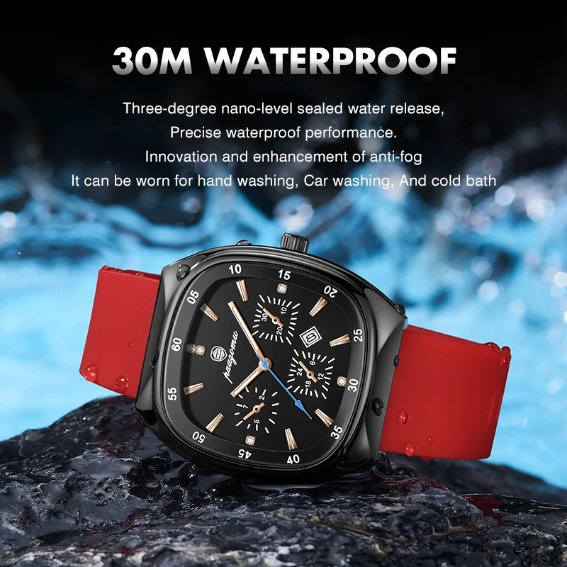 Luxury Silicone Strap Quartz Wrist Watch with Large Dial - Unisex Fashion Timepiece