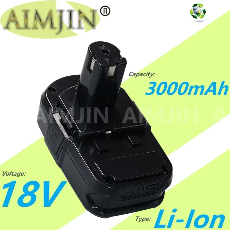 

3.0Ah Replacement For Ryobi 18V Lithium Battery Compatible With P107 P108 P102 P103 P104 P105 P10