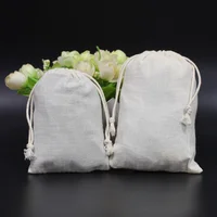Natural Cotton Storage Bags - 10/20/50/100 Pcs/Lot Wedding Gift Package Pouches Eco-Friendly Fabric Organizer for Home & Kitchen 2