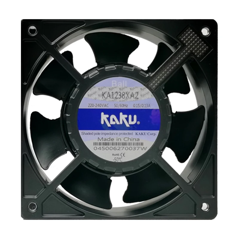 KA1238XA2 12038 12CM AC 220V 듀얼 볼 베어링 높은 기류 방수 내열 캐비닛 냉각 팬