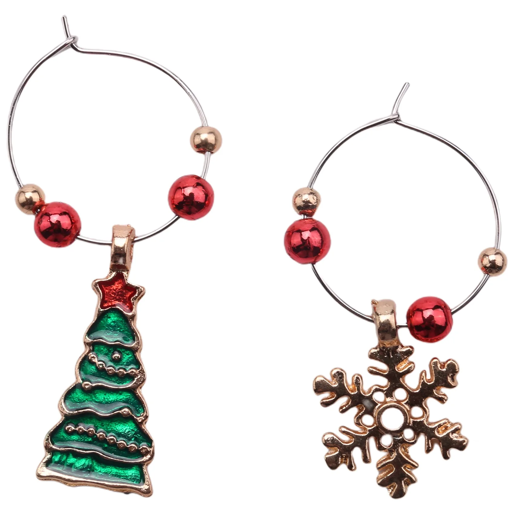 

12 PC Wine Glass Charms Christmas Themed Wine Glass Markers Cute Drink Rings Tags for Christmas Party Favors