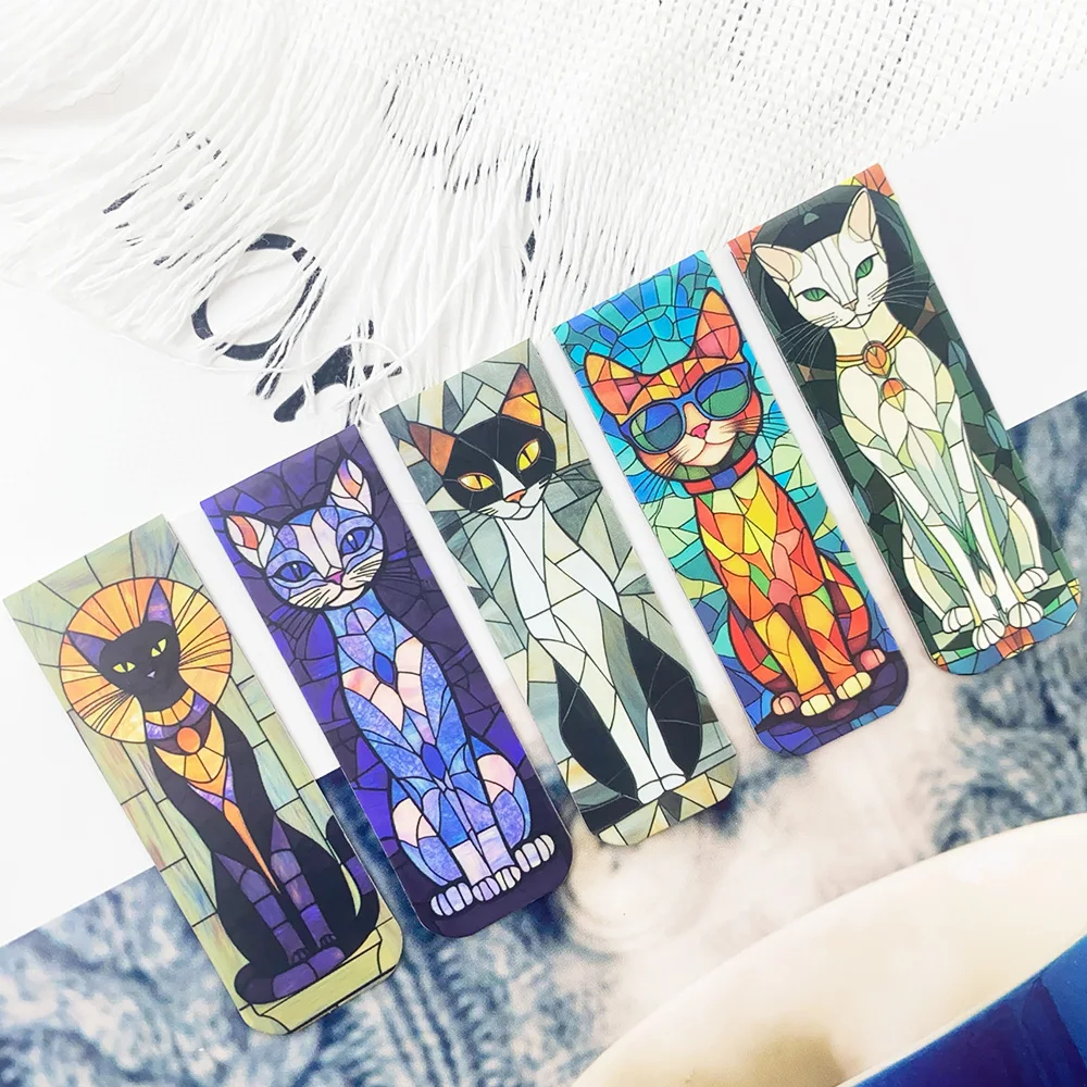 Cat Magnetic Bookmarks 5pcs School Stationery Reading Pages Books Annotated DIY Aesthetic Creative