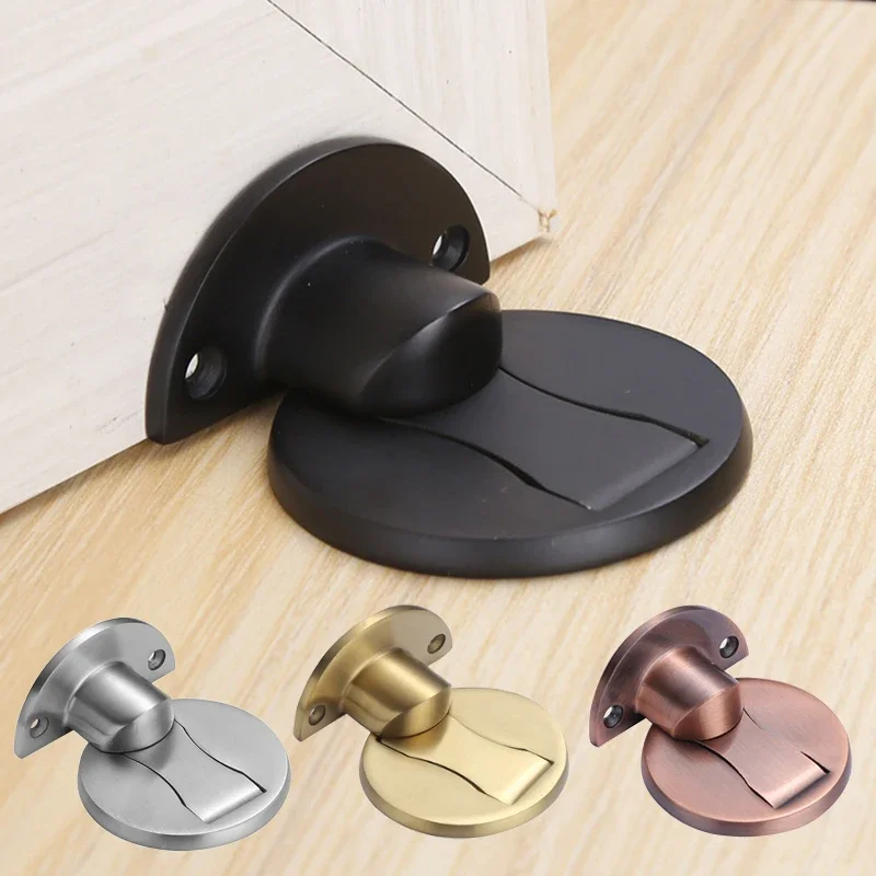 

Magnetic Door Stop 304 Stainless Steel Door Stopper Punch-free Hidden Catch Door Holders Furniture Hardware Home Improvement