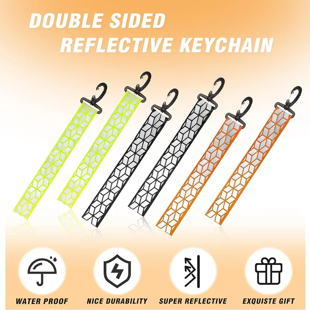 1pc/2pcs Safety Reflective Pendant, Backpack Protection Keychain, Night Walking Anti-collision Backpack Strap Reflective Pendant