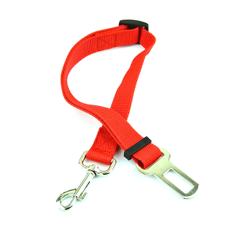 Adjustable pet cat and dog car seat belt pet seat vehicle dog harness traction clip safety bar traction belt access pet seat belt