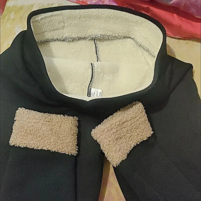 Harajuku Thicken Lambwool Warm Stretch Leggings Women Winter High Waist Pants Casual Fleece Lined Ankle-length Joggers Pants