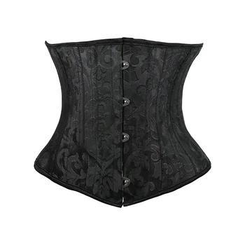 Underbust White Black Corset Woman Belt Plus Size Top Short Steel Boned Girdles Slimming Waist Shapers Gothic Clothing Bodice 7