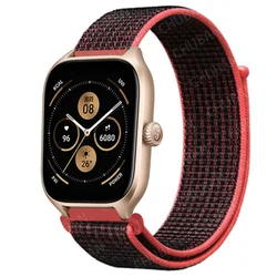 Versatile Nylon Loop Band - Adjustable Watch Bracelet Strap in Multiple Sizes for 22mm watchband (10 red and black)