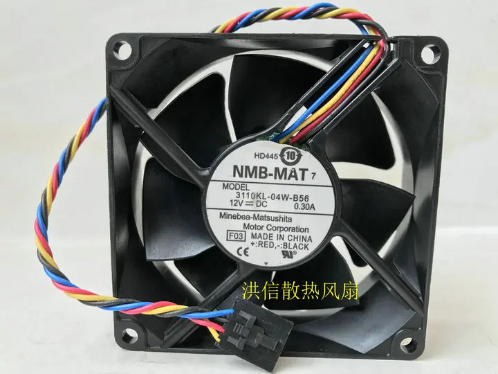 

Бесплатная доставка, оригинальный Φ 8025 3110KL-04W-B56 12V 0.30A 8CM 4-проводной PWM вентилятор управления скоростью