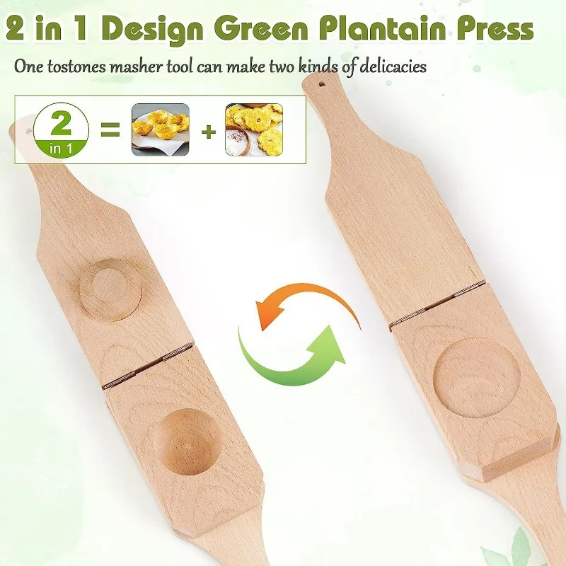 Reuseable Plantain Masher Wooden Toston Maker Meatball Maker Bacon Banana Basket Mold Banana Smasher Pressing Cups