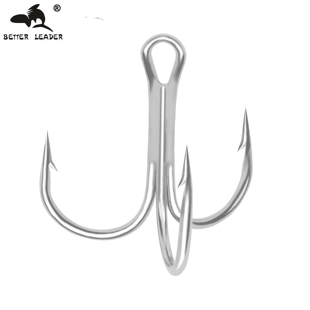 10Pcs Treble Hooks High Carbon Steel 2# 4# 6# 8# 10# Sharp Overturned  Triple Grip Fishing Hook Tackle Tools Accessories