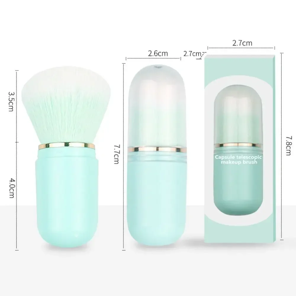 New Retractable Retractable Kabuki Brush Multifunctional Cute Travel Makeup Brush Capsule-shape Nail Powder Brush for Blusher