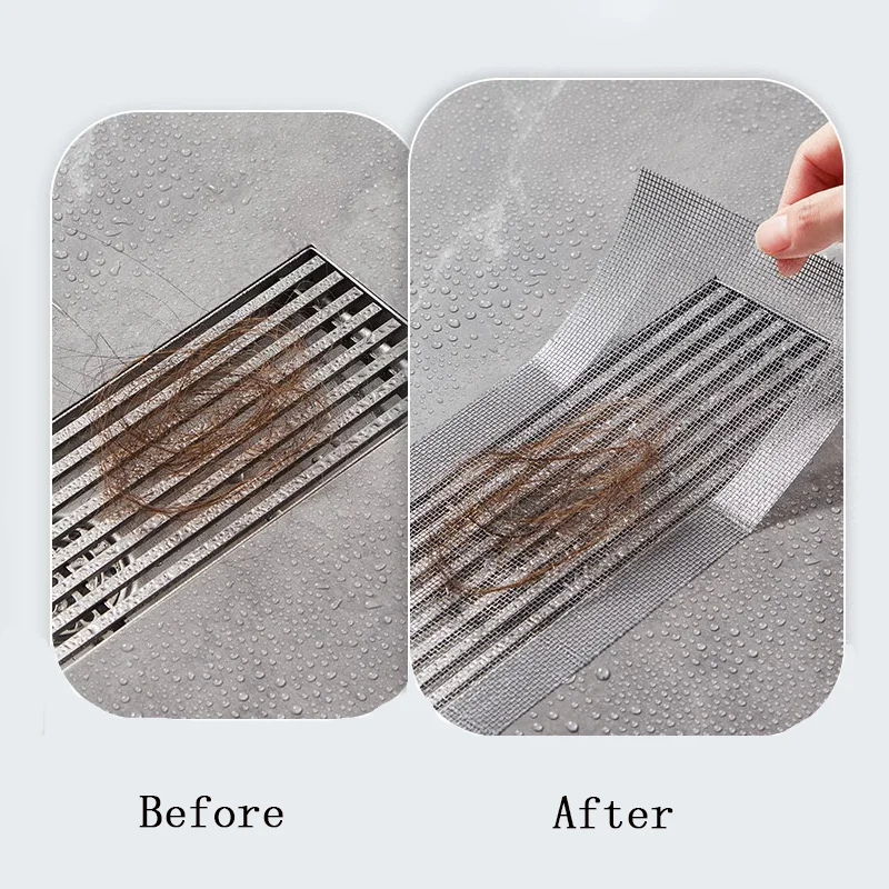 10/5m Cuttable Waterproof Shower Drain Hair Catcher Self-Adhesive Floor Drain Stickers Mesh Bathroom Kitchen Sink Hair Filter sink filter floor drain sticker shower drain catcher floor drain filter hair drain catcher hair drain filter floor drain hair catcher drain hair catcher floor drain hair filter silicone floor drain cover