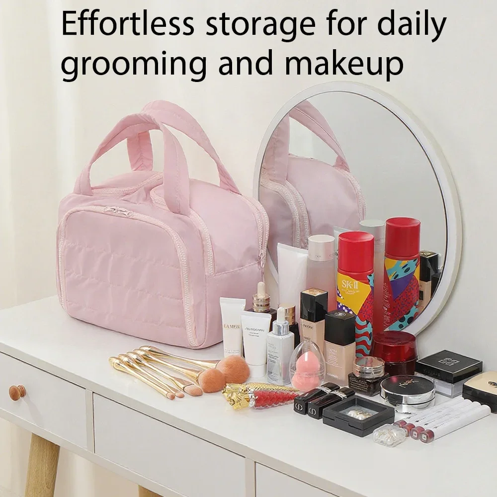 Large Travel Makeup Bag Water Resistant Padded Cosmetic Organiser_voghion.com