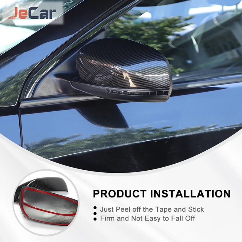 Rearview Mirror Protector Auto Mirror Accessories Carbon Fiber Mirror Cap Car Rearview Mirror Shell Cover For Jeep Compass 2017 Up For Jeep Cherokee 2014 Up Rear View Mirror Decoration Car Accessories
