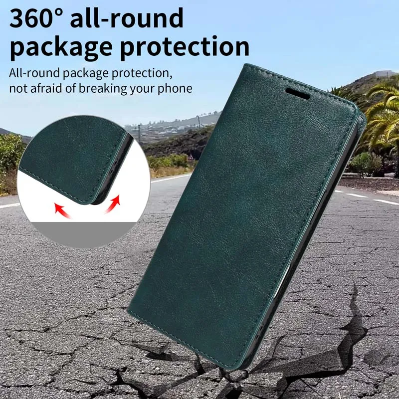 Premium Magnetic Flip Leather Wallet Case - Durable and Stylish Protection