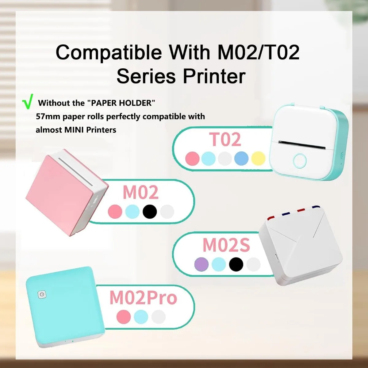 Transparent Self-Adhesive Thermal Paper,Glossy Printer Paper for Mini Portable Printer, 57mm X 25mm, for Most Pocket Printer