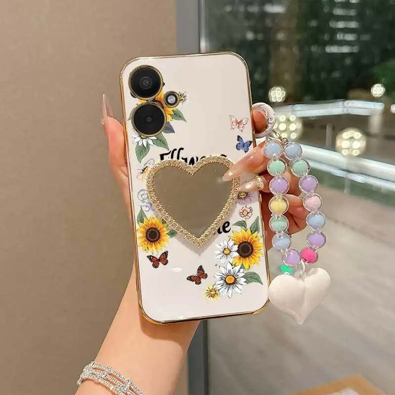 3-Piece Floral Bloom Phone Case Set with Lanyard and Stand