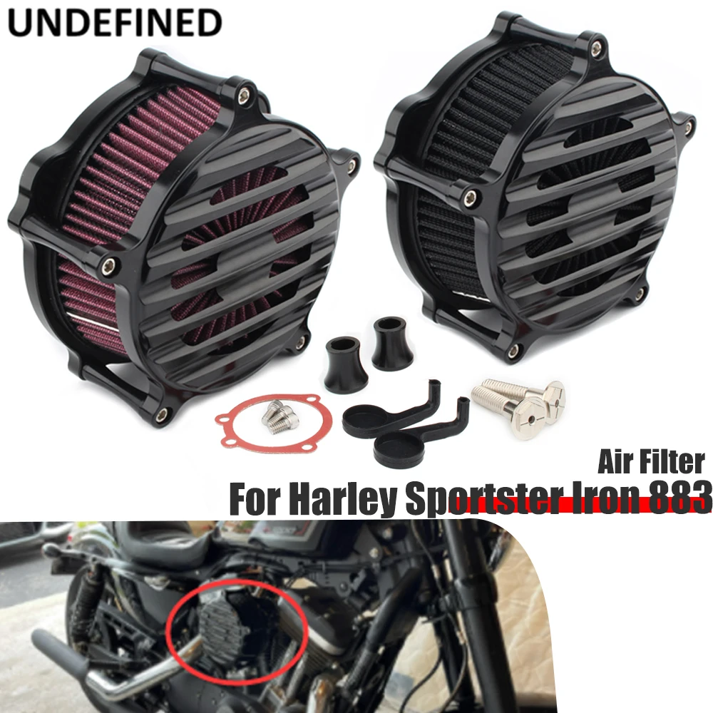 Motorcycle Air Cleaner Filter for Harley SPORTSTER XL883 XL1200 48 72 1991-2017 Black 