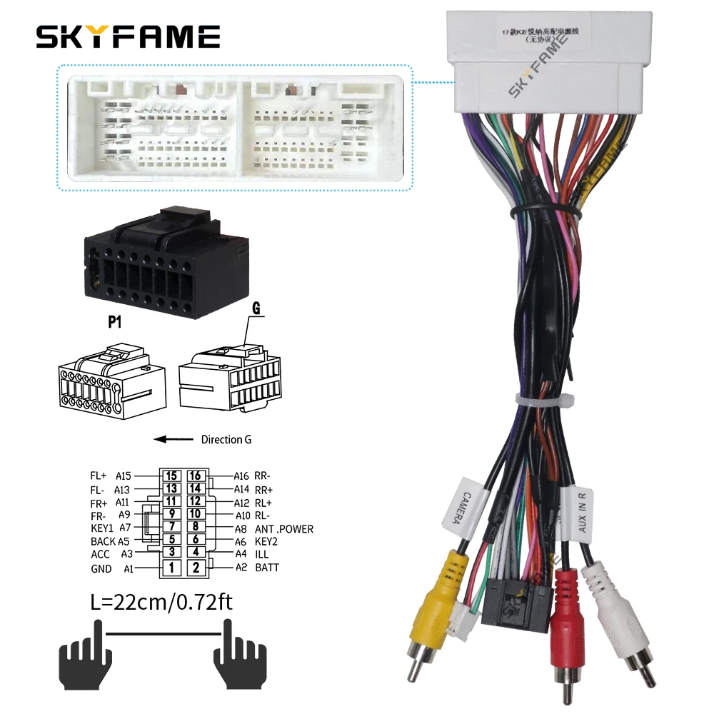 16Pin Car Wiring Harness Adapter Canbus Box Decoder Android Radio Power Cable for K2 K3 Pegas Sportage KX5 Elantra car wire cable adapter automobile connector