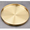 304 Stainless Steel Storage Tray Desktop Cosmetic Jewelry Storage Tray Golden Round Snack Plate Small Items Organizer Home Decor 5