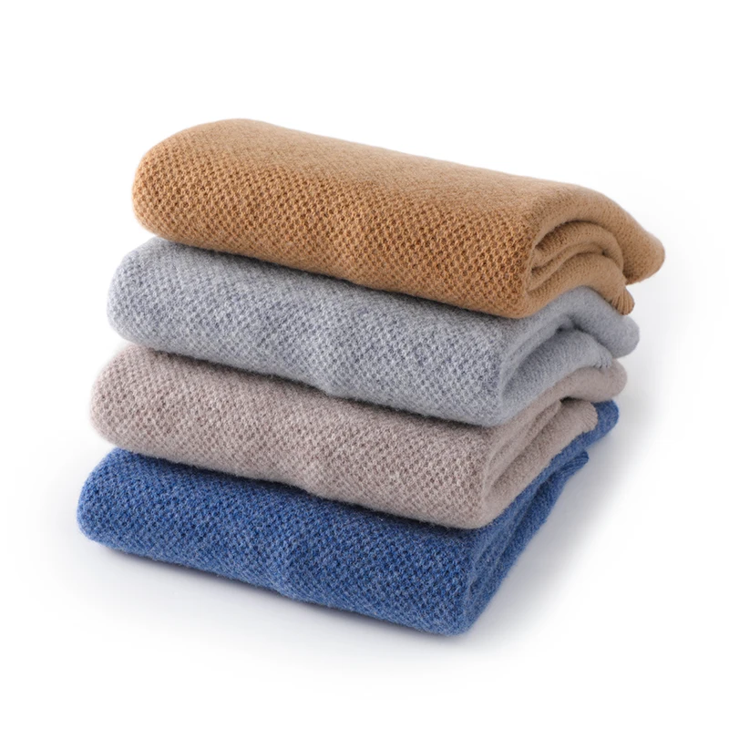 2023 Autumn/Winter New 100% Pure Wool Round Neck Fashion Honeycomb Solid Color Pullover Casual Fit Comfortable Soft Sweater Men