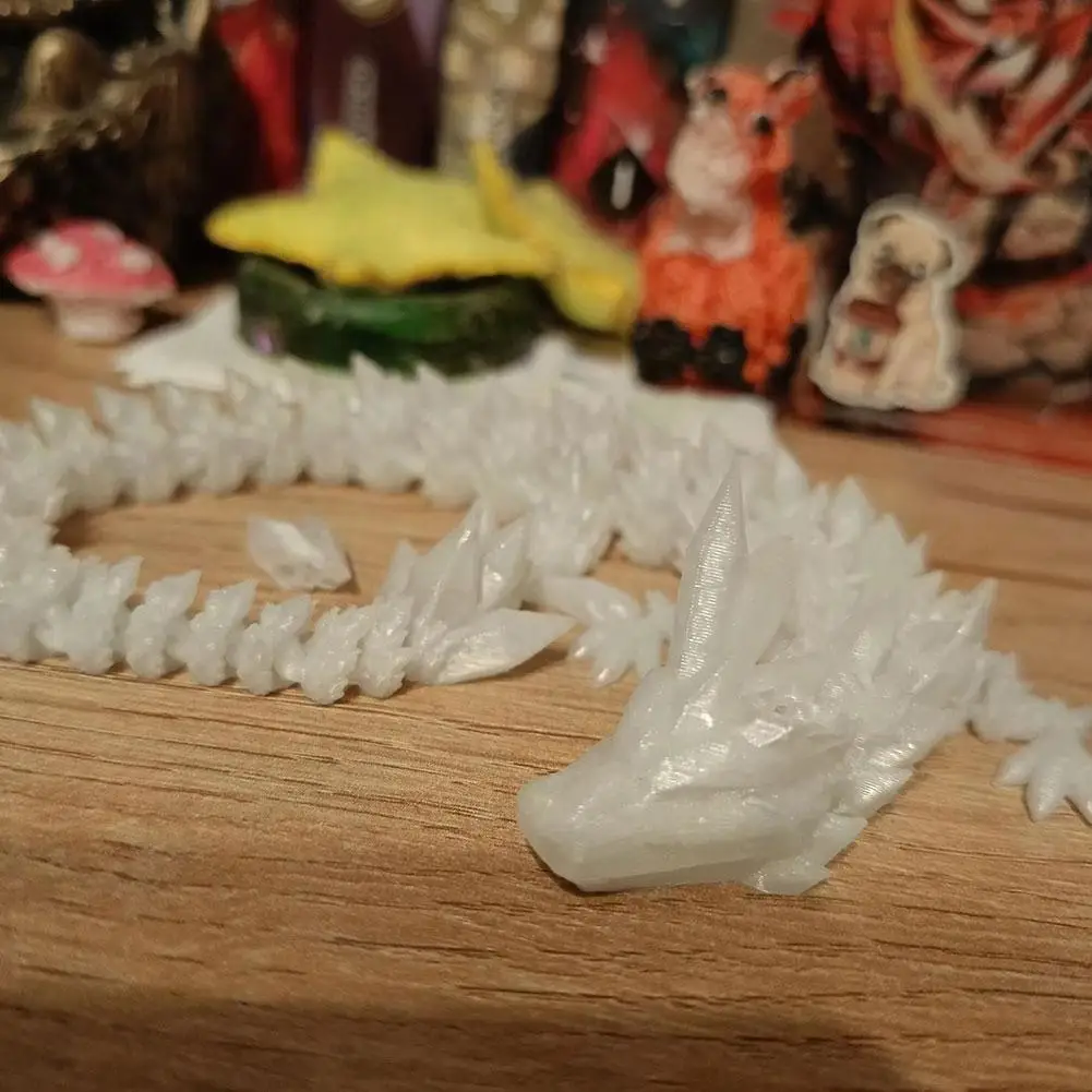 Cool Luminous Dragon Creative Toys 3D Printed Joint Movable Pterosaur Ornaments Home Office Ornaments Children's Gifts Luminous