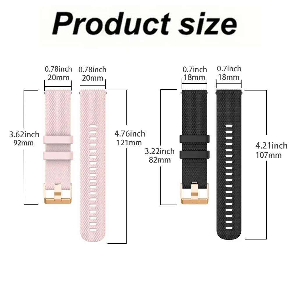 Premium 18mm 20mm Silicone Watch Bracelet Strap