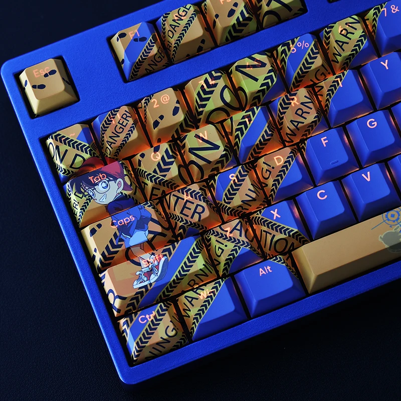 Chaves Pbt Tintura Subbed Keycaps Dimensional dos Desenhos Animados Anime Gaming Key Caps Cherry Perfil Backlit Keycap para Detetive Conan 108 - Imagem 4