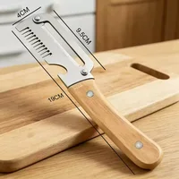 Nouveau couteau à éplucher 2026, couteau ergonomique à manche en bois, éplucheur de légumes en acier inoxydable avec manche en bois, éplucheur de fruits et de pommes de terre 2-en-1 6