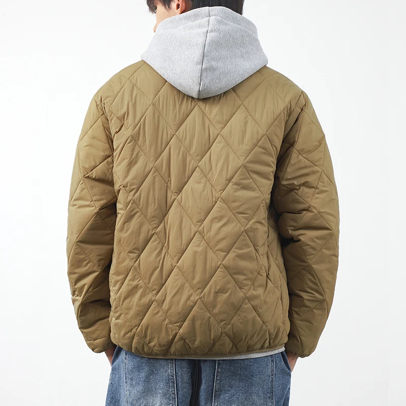 Stitched Cotton Jacket Men's Winter Vintage Solid Color Jacket Thickened Stand-Up Collar Baseball Suit cotton jacket