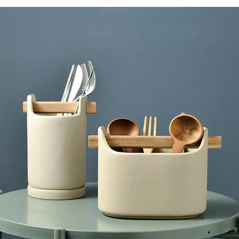 

Ceramic Chopstick Holder Home Multifunctional Nordic Desktop Kitchen Creative Portable Decoration Chopstick Basket Storage Tool